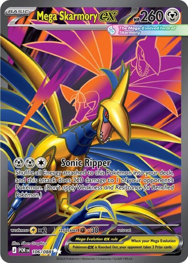 Mega Skarmory ex 106/088 Holofoil ME03: Perfect Order Mega Skarmory ex 106/088 Holofoil ME03: Perfect Order