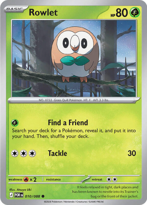 Rowlet 010/088 Reverse Holofoil ME03: Perfect Order