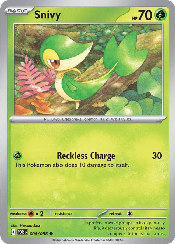 Snivy 004/088 Reverse Holofoil ME03: Perfect Order