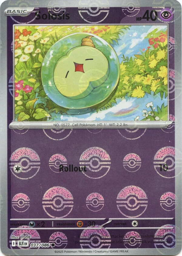 Solosis (Poke Ball Pattern) 037/086 Holofoil SV: Black Bolt