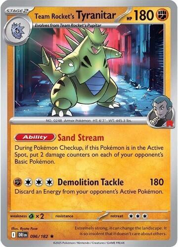 Team Rocket’s Tyranitar (Non-holo) 096/182 Normal Deck Exclusives