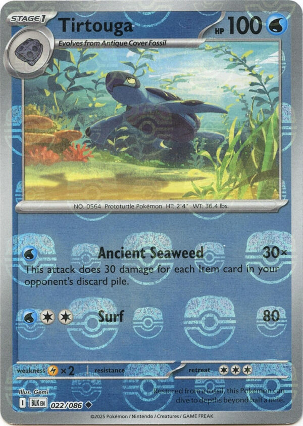 Tirtouga (Master Ball Pattern) 022/086 Holofoil SV: Black Bolt Tirtouga (Master Ball Pattern) 022/086 Holofoil SV: Black Bolt