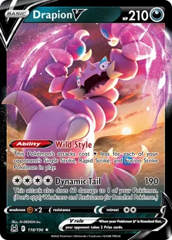 118.png Drapion V | 2023 (Gabriel Fernandez) | 118/196 | Normal | World Championship Decks