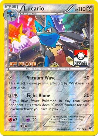 Lucario - 63/124 (Pokemon League) [3rd Place] | 063/124 | Reverse Holofoil | League & Championship Cards