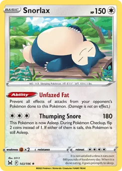 Snorlax | 2023 (Gabriel Fernandez) | 143/196 | Normal | World Championship Decks