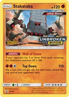 Stakataka - SM180 (Prerelease) [Staff] | SM180 | Holofoil | SM Promos