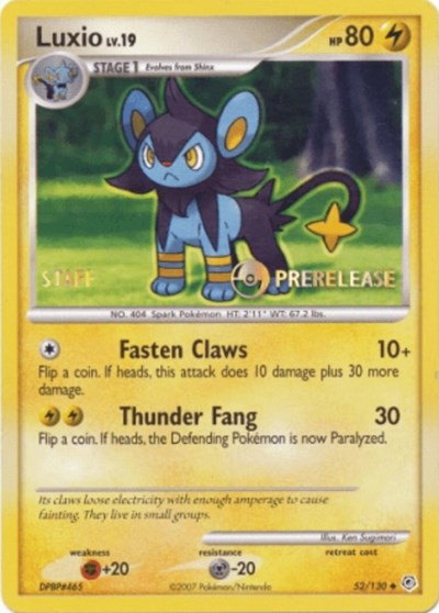 Luxio - 52/130 (Prerelease) [Staff] | 52/130 | Normal | Nintendo Promos