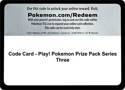 Code Card - Play! Pokemon Prize Pack Series Three | Normal | Prize Pack Series Cards