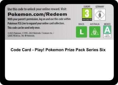 Code Card - Play! Pokemon Prize Pack Series Six | Normal | Prize Pack Series Cards