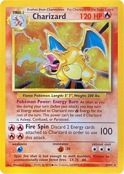 Charizard (Black Dot Error) | 004/102 | Holofoil | Base Set
