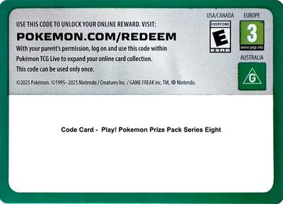 Code Card - Play! Pokemon Prize Pack Series Eight | Normal | Prize Pack Series Cards