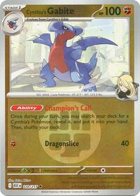 Cynthia's Gabite (Energy Symbol Pattern) | 110/217 | Reverse Holofoil | ME: Ascended Heroes