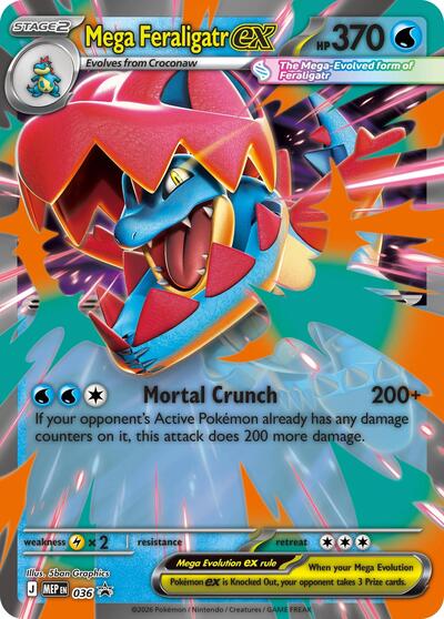 692117_400w Mega Feraligatr ex | 036 | Holofoil | Jumbo Cards