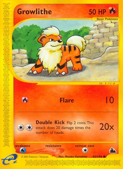 Growlithe | 062/144 | Reverse Holofoil | Skyridge