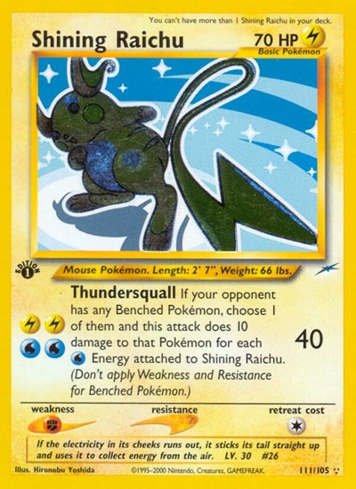 Shining Raichu | 111/105 | 1st Edition Holofoil | Neo Destiny