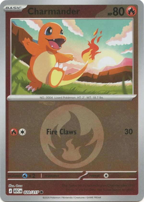 Charmander (Energy Symbol Pattern) 020/217 Reverse Holofoil ME: Ascended Heroes