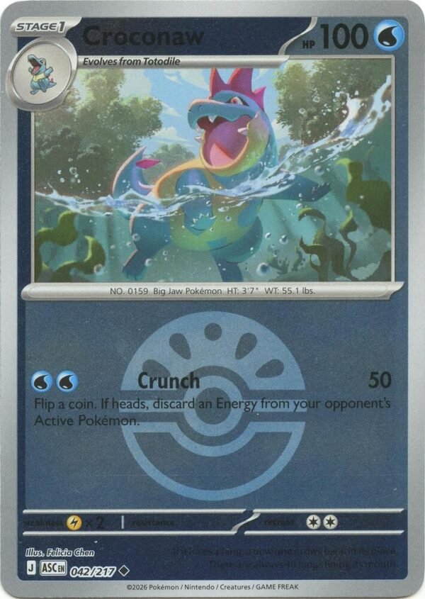 Croconaw (Friend Ball) 042/217 Reverse Holofoil ME: Ascended Heroes