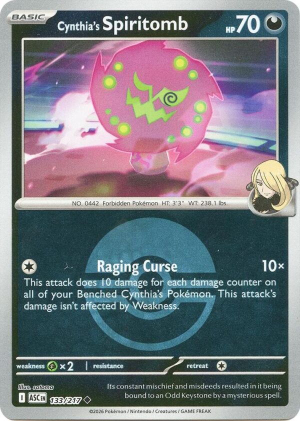 Cynthia’s Spiritomb 133/217 (Poke Ball) Reverse Holofoil ME: Ascended Heroes