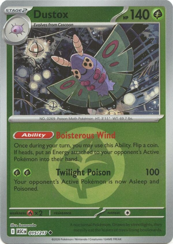 Dustox 015/217 (Energy Symbol Pattern) Reverse Holofoil ME: Ascended Heroes