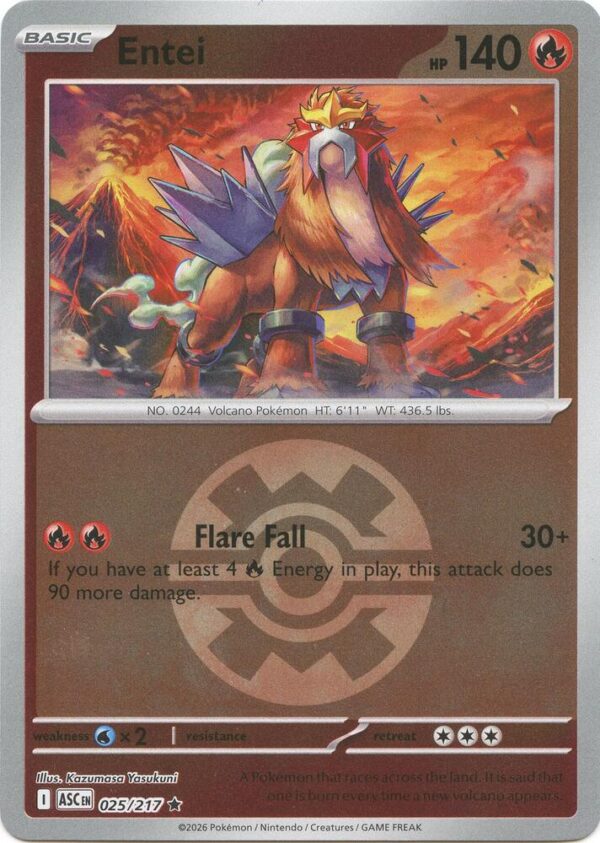 Entei (Quick Ball) 025/217 Reverse Holofoil ME: Ascended Heroes