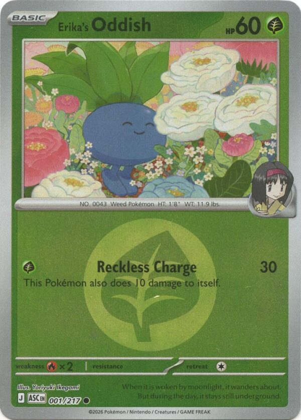 Erika’s Oddish (Energy Symbol Pattern) 001/217 Reverse Holofoil ME: Ascended Heroes