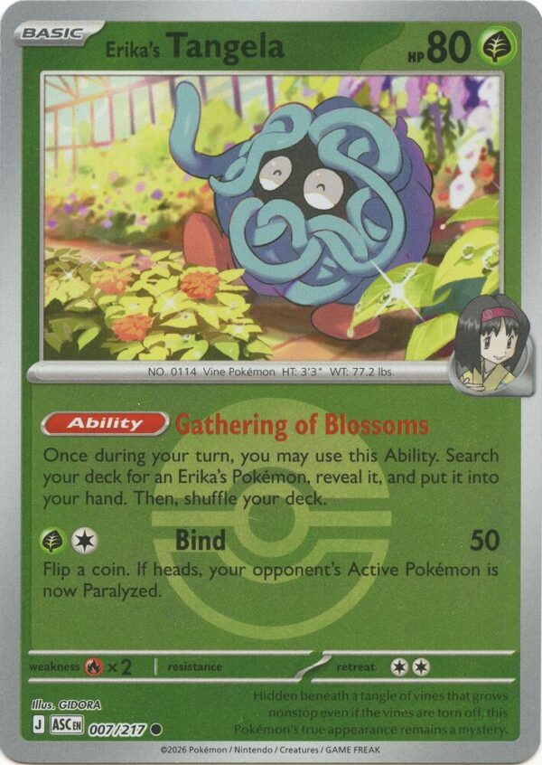 Erika’s Tangela 007/217 (Poke Ball) Reverse Holofoil ME: Ascended Heroes