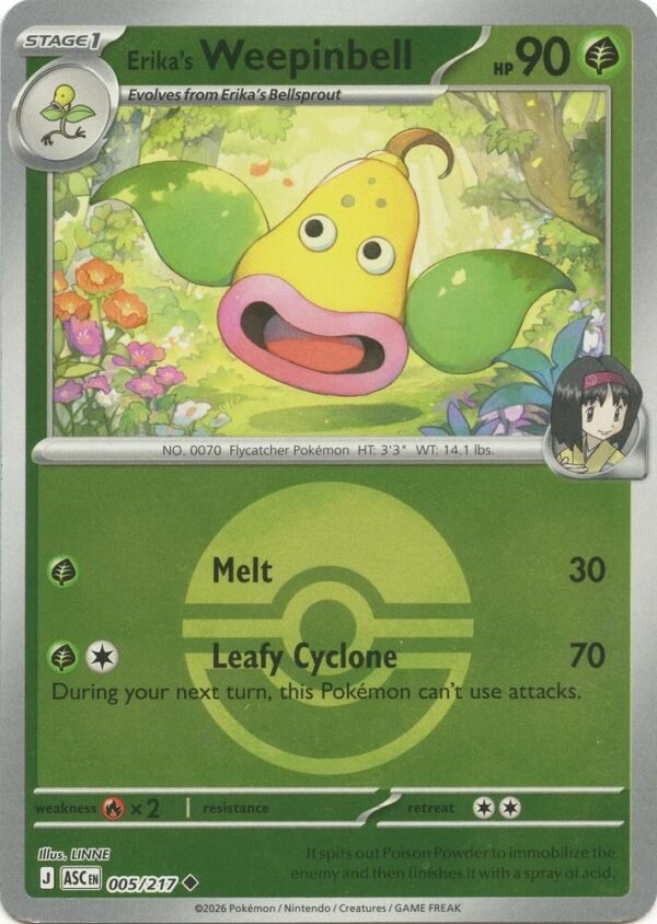 Erika’s Weepinbell (Poke Ball) 005/217 Reverse Holofoil ME: Ascended Heroes