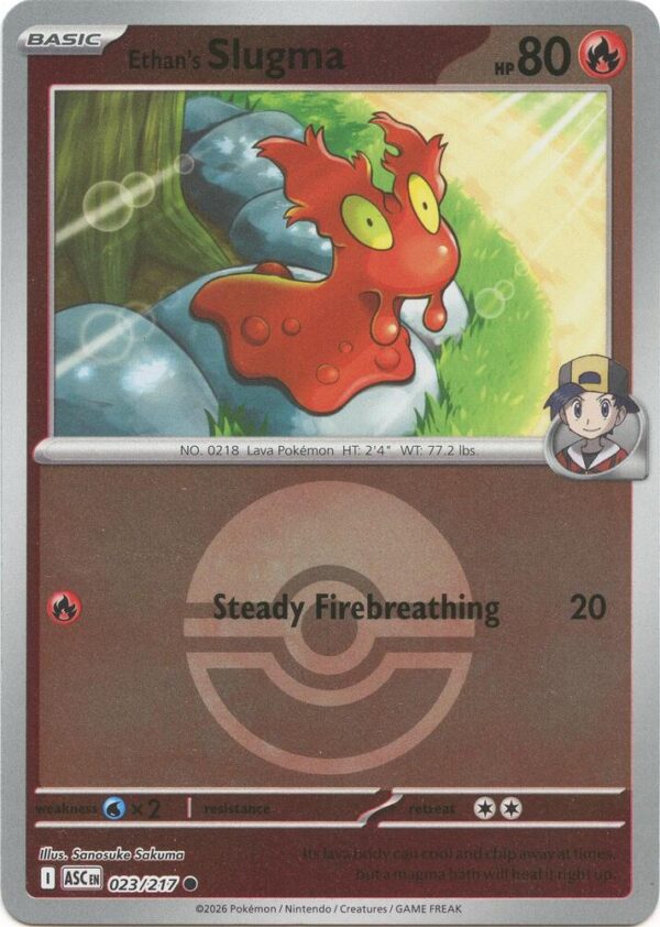 Ethan’s Slugma (Poke Ball) 023/217 Reverse Holofoil ME: Ascended Heroes