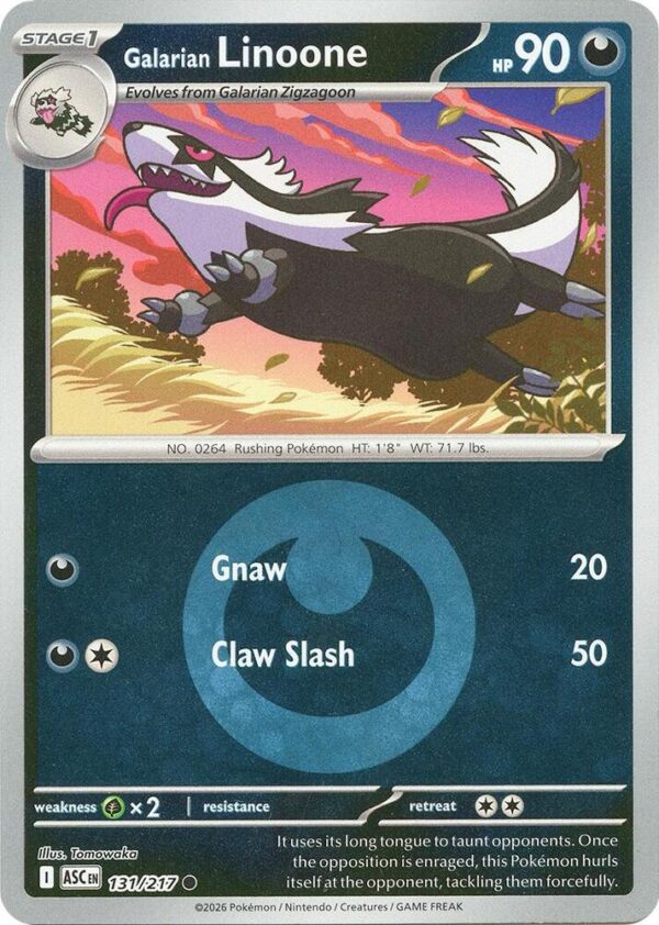 Galarian Linoone (Energy Symbol Pattern) 131/217 Reverse Holofoil ME: Ascended Heroes