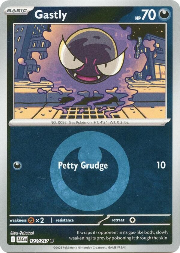 Gastly (Energy Symbol Pattern) 123/217 Reverse Holofoil ME: Ascended Heroes
