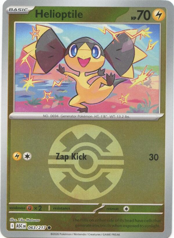 Helioptile (Quick Ball) 063/217 Reverse Holofoil ME: Ascended Heroes
