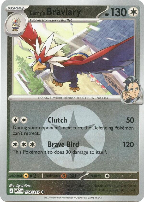 Larry’s Braviary (Energy Symbol Pattern) 174/217 Reverse Holofoil ME: Ascended Heroes