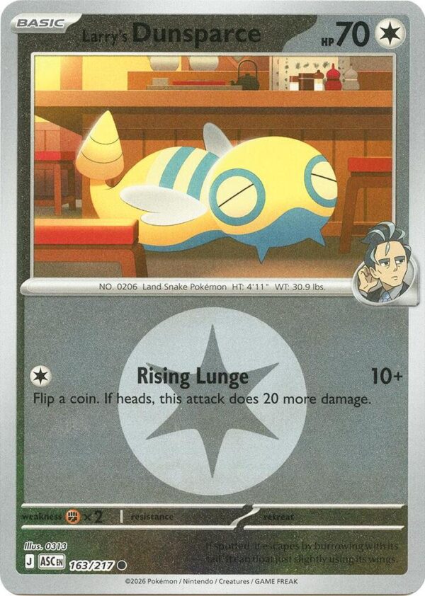 Larry’s Dunsparce (Energy Symbol Pattern) 163/217 Reverse Holofoil ME: Ascended Heroes
