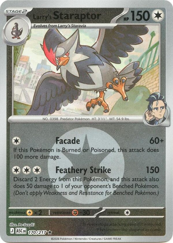 Larry’s Staraptor 170/217 (Energy Symbol Pattern) Reverse Holofoil ME: Ascended Heroes