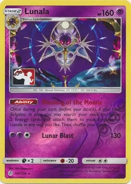 Lunala 102/236 Reverse Holofoil League & Championship Cards Lunala 102/236 Reverse Holofoil League & Championship Cards