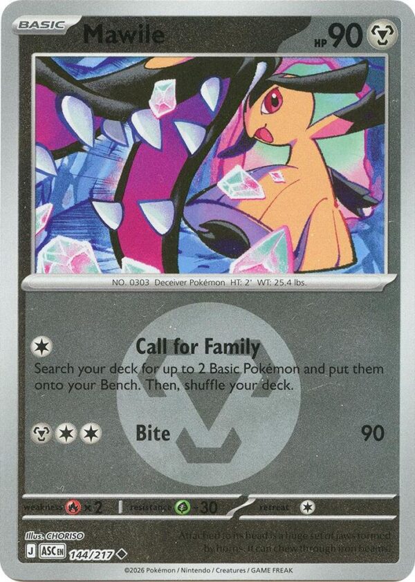 Mawile 144/217 (Energy Symbol Pattern) Reverse Holofoil ME: Ascended Heroes