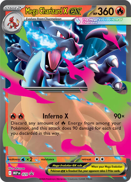 Mega Charizard X ex – 029 Holofoil ME: Mega Evolution Promo