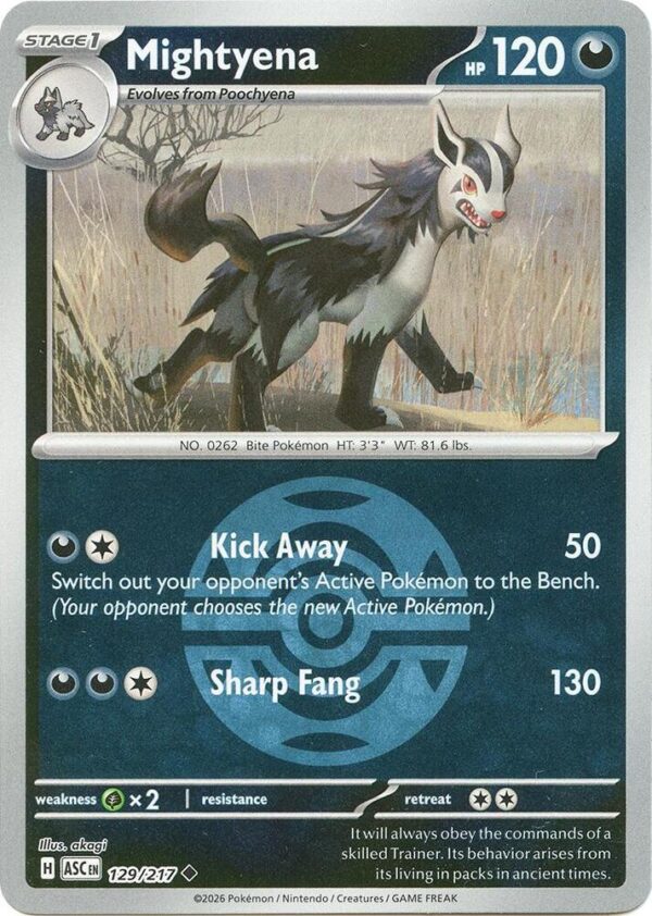 Mightyena 129/217 (Dusk Ball) Reverse Holofoil ME: Ascended Heroes