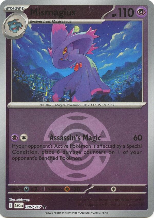 Mismagius (Dusk Ball) 086/217 Reverse Holofoil ME: Ascended Heroes