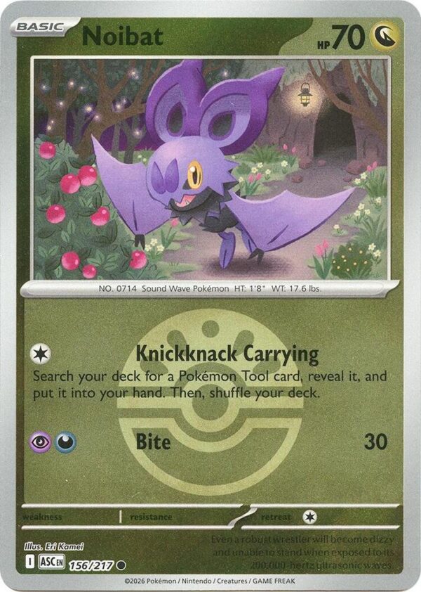Noibat (Friend Ball) 156/217 Reverse Holofoil ME: Ascended Heroes