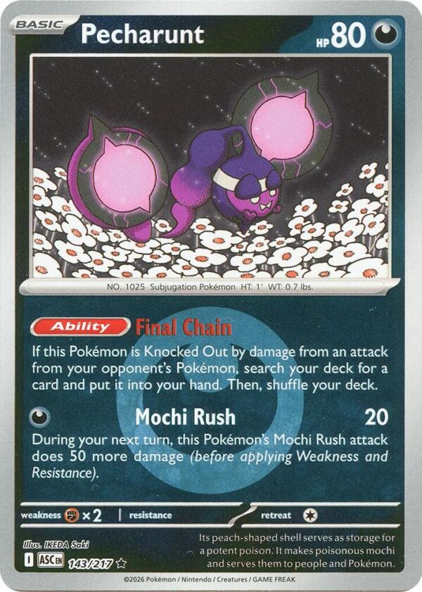 Pecharunt (Energy Symbol Pattern) 143/217 Reverse Holofoil ME: Ascended Heroes