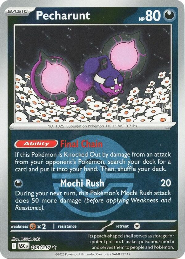 Pecharunt (Poke Ball) 143/217 Reverse Holofoil ME: Ascended Heroes