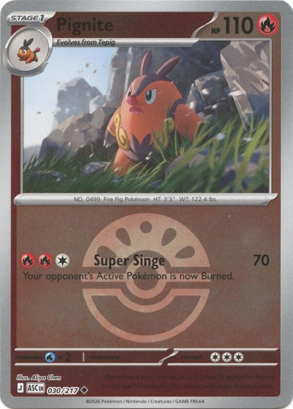 Pignite (Friend Ball) 030/217 Reverse Holofoil ME: Ascended Heroes