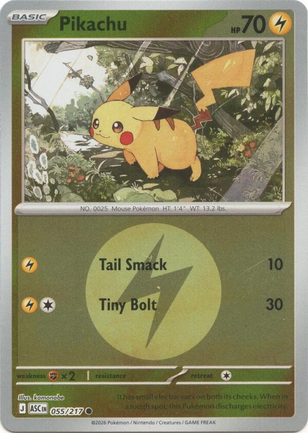 Pikachu (Energy Symbol Pattern) 055/217 Reverse Holofoil ME: Ascended Heroes