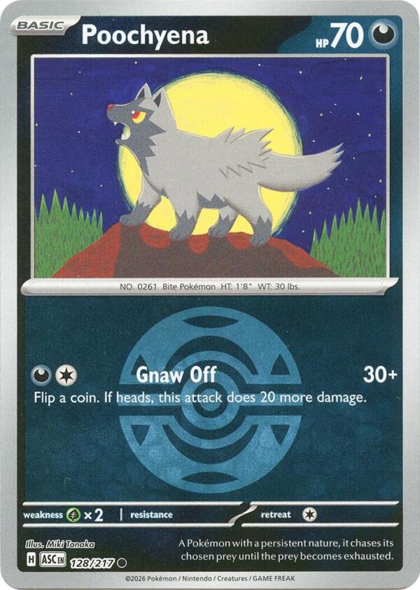 Poochyena (Dusk Ball) 128/217 Reverse Holofoil ME: Ascended Heroes