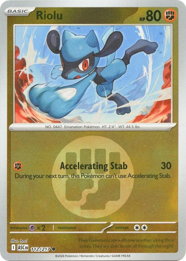 Riolu (Energy Symbol Pattern) 112/217 Reverse Holofoil ME: Ascended Heroes