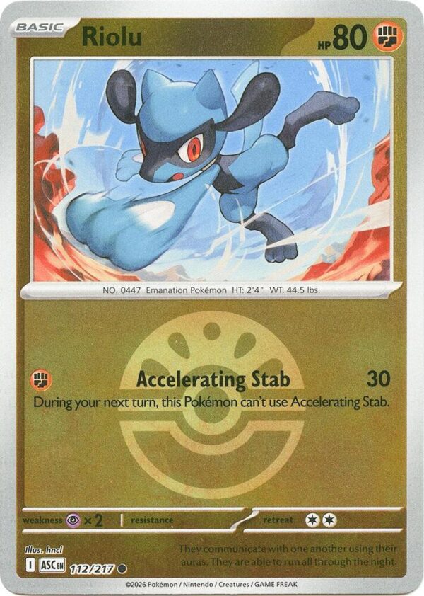 Riolu (Friend Ball) 112/217 Reverse Holofoil ME: Ascended Heroes