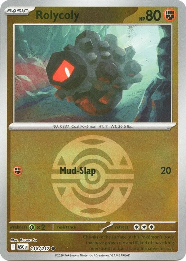 Rolycoly (Dusk Ball) 118/217 Reverse Holofoil ME: Ascended Heroes