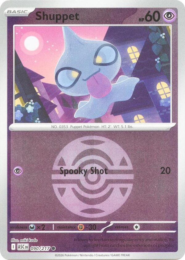 Shuppet (Dusk Ball) 090/217 Reverse Holofoil ME: Ascended Heroes