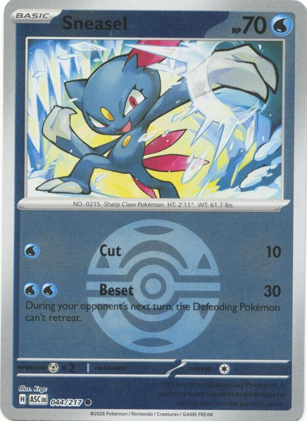 Sneasel (Dusk Ball) 044/217 Reverse Holofoil ME: Ascended Heroes